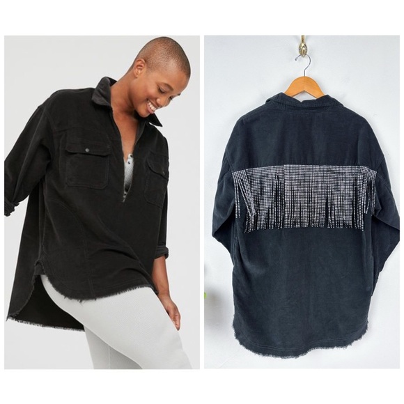 OFFLINE by Aerie Corduroy Oversized Quarter Zip Shacket Sz S - Picture 1 of 10